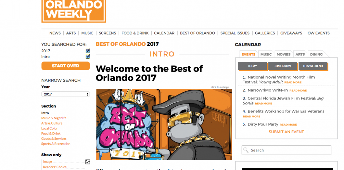 magazine award orlando best of